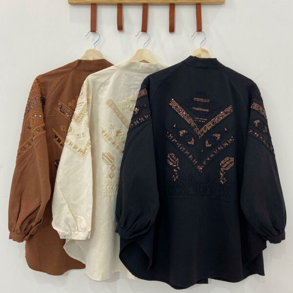 شومیز کار شده لینن برند Dadali